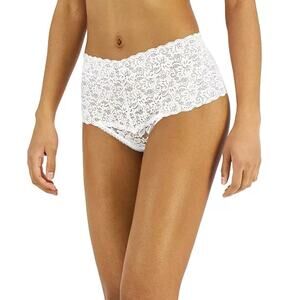 I.N.C. International Concepts Women's High Waist Lace Thong, White, Size M 0421